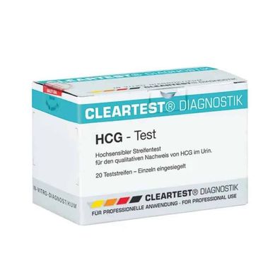 Cleartest hCG Schwangerschafts-Teststreifen - 20 Stück | Packung (20 Tests)