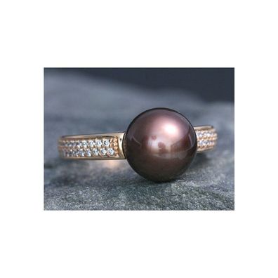 Luna-Pearls - R72 - Ring - 750 Roségold - Tahitiperle 10.5-11mm
