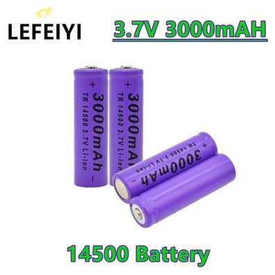 2x 3,7 V 3000mAh 14500 Li-Ion Akkus Batterie Lithium-Zelle
