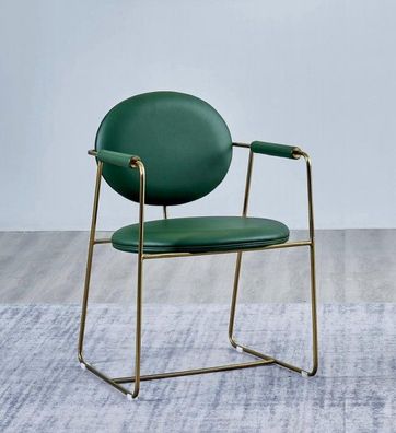 Grüner Edelstahlstuhl Designer Sessel Luxuriöser Einsitzer Moderne Möbel