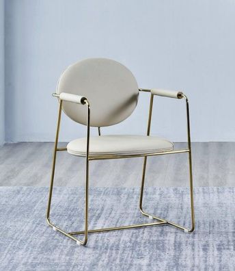 Weißer Esszimmer Stuhl Designer Edelstahlstuhl Einsitzer Moderne Möbel