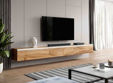 Furnix TV-Kommode Bargo B300 x H34 x T32 cm (3x100cm) TV-Schrank mit LED wotan