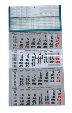 4 Monats Wandkalender 2024 inkl. Ferien Viermonatskalender Plano