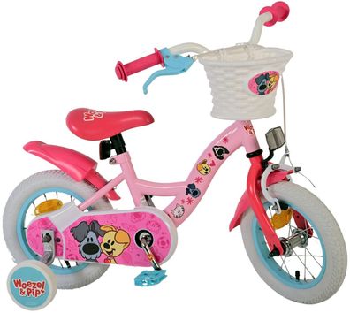 Woezel & Pip Kinderfahrrad - Mädchen - 12 Zoll - Rosa mit Stützrädern