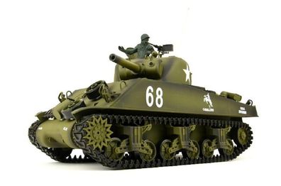 RC Panzer "US M4A3 Sherman" Heng Long 1:16 Mit Rauch&Sound + Stahlgetriebe Und 2,4