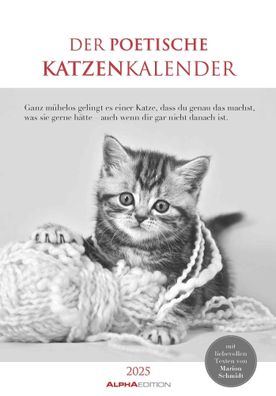 Kalender 2025 -Der poetische Katzenkalender 2025- 23,7 x 34cm