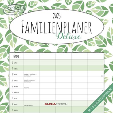 Kalender 2025 -Familienplaner Deluxe 2025- 30 x 30cm