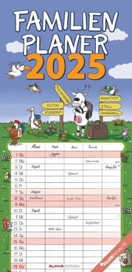 Kalender 2025 -Familienplaner Happy 2025- 22 x 45cm