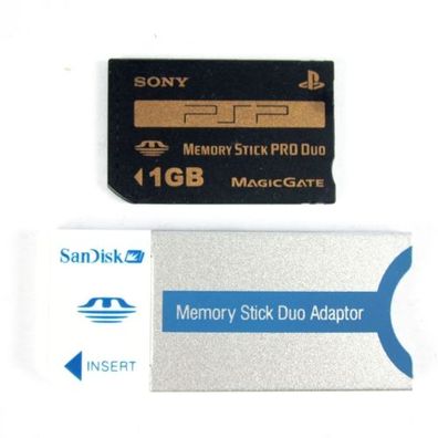 Original Sony 1 GB Memory Stick / Speicherkarte + Duo Adaptor für PSP Konsole