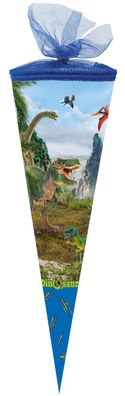 Nestler Schultüte 35cm rund Tüllverschluss mit Textilborte Schleich® - Dinosaurs 2