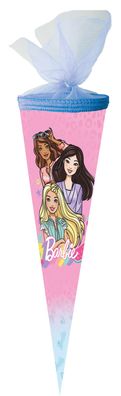 Nestler Schultüte 50cm rund Tüllverschluss mit Textilborte Mattel "Barbie Girl"
