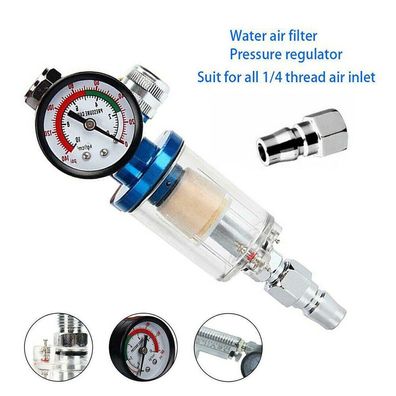 Druckluft filter 1/4Zoll Druckminderer Luftregler mit Manometer fur Lackierpistole