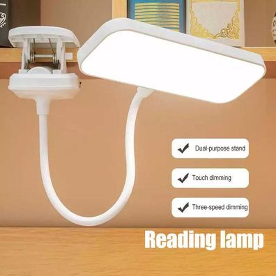 LED Klemmleuchte dimmbar flexibel Schreibtischlampe Leselampe USB Tisch-Lampe DE