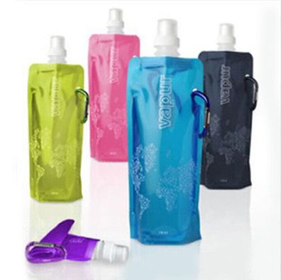 4x Faltbare Flexible Trinkflasche 0,5l Wasserflasche Sportflasche fur Sport neu