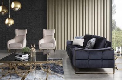 Klassische Sessel Luxus Polster Textil Polster Sitz Einsitzer Moderne Weiß Neu