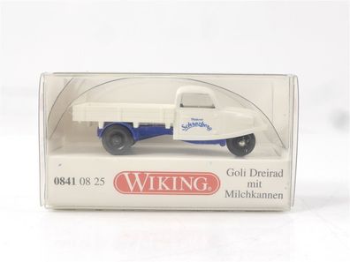 Wiking H0 08410825 Modellauto Goli Dreirad mit Milchkannen 1:87