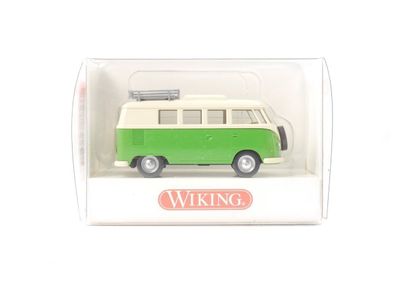 Wiking H0 7973628 Modellauto VW Transporter (T1) Camping Bus grün 1:87