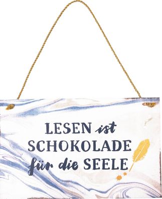 Spiegelburg Holzschild „Lesen ist Schokolade..." BücherLiebe!