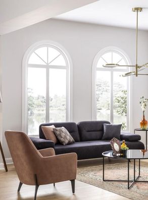 Sessel braun Luxus Stoff Textil Wohnzimmer Neu Kreative Modern Design Möbel Neu