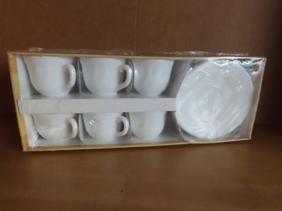 Mokka- Espressotassen mit Untertassen weiß / 12 Teilig Arcopal