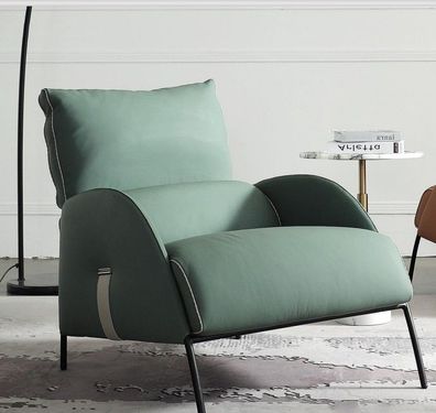 Designer Grüner Sessel Moderner Einsitzer Armsessel 1Sitzer Loungesessel
