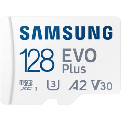 EVO Plus 128 GB microSDXC (2021) (weiß, UHS-I U3, Class 10, V30, A2)