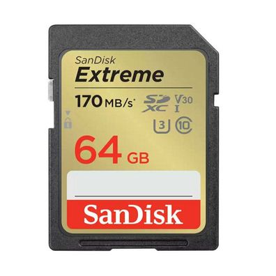 Extreme 64 GB SDXC (UHS-I U3, Class 10, V30)