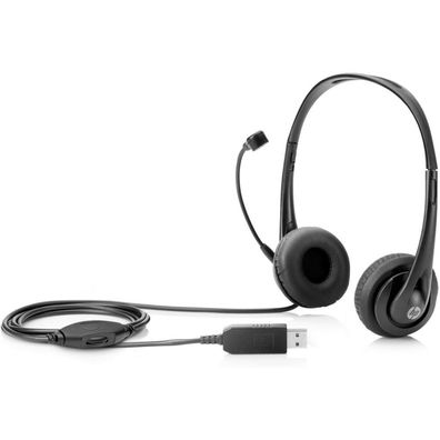 HP On-Ear Headset Kopfhörer Black T1A67AA