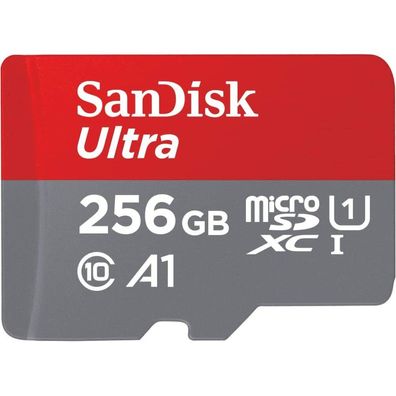 Ultra 256 GB microSDXC (grau/ rot, UHS-I U1, Class 10, A1)