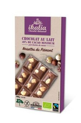 Ikalia 3x Tafel Vollmilchschokolade 70% Kakao mit ganzen Haselnüsse 100g