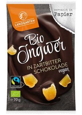 Landgarten 3x Bio FT Ingwer in Zartbitter-Schokolade 70g 70g