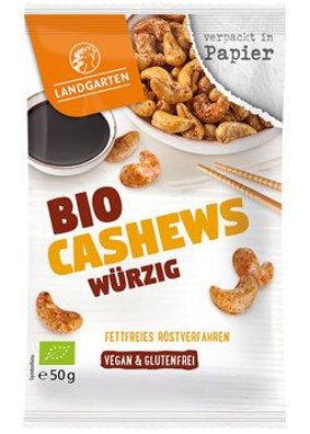 Landgarten 3x Bio Cashews Würzig 50g 50g