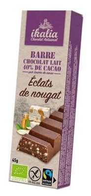 Ikalia Vollmilchschokolade 40% Kakao mindestens mit Nougat Stückchen aus Montelim...