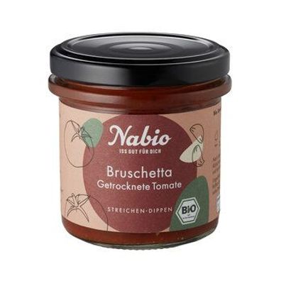 Nabio 3x Nabio Mediterraner Aufstrich Bruschetta getrocknete Tomate 135g