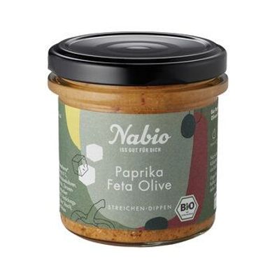Nabio 3x Nabio Mediterraner Aufstrich Paprika Feta Olive 135g