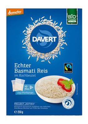 Davert 3x demeter Echter Basmati Reis im Kochbeutel Fairtrade 250g 250g