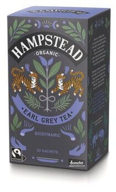 Hampstead Tea 3x Organic, Demeter and Fairtrade Divine Earl Grey Black Tea 40g