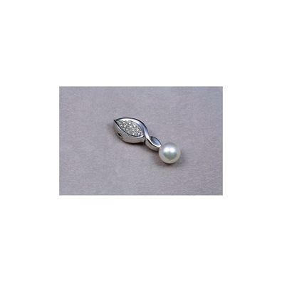 Luna-Pearls - WS22 - Bajonettschließe - 585 Weißgold - Brillant 0.18ct. W/ Si