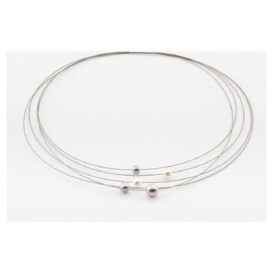 Luna-Pearls - N-4505-p11 - Collier - 925 Silber rhodiniert - Süßwasserperlen