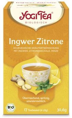 Yogi Tea®, Yogi Tea GmbH 6x Yogi Tea® Ingwer Zitrone Bio 17x1,8g