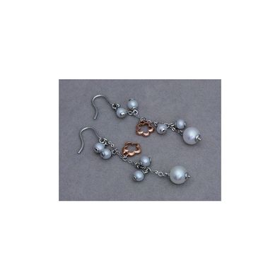 Luna-Pearls - O140 - Ohrringe - 585 Weiss- und Gelbgold - 5cm