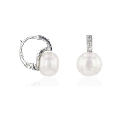 Luna-Pearls - HS1124 - Ohrhänger mit Bügel - 585 Weißgold - Brillant H/ SI 0,10 ct.