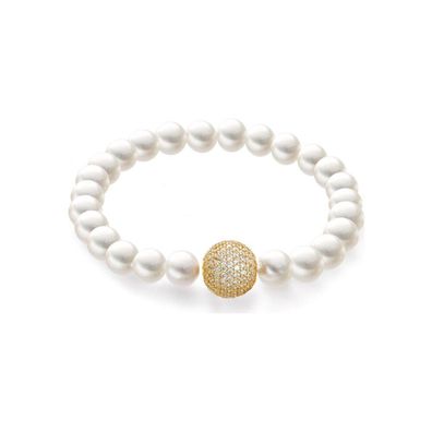 Luna-Pearls - 104.0167 - Armband - 925 Silber gelbvergoldet - Süßwasser-Zuchtperle