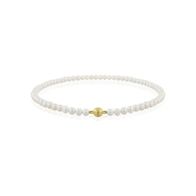 Luna-Pearls - HS1051 - Collier - 925 Silber gelbvergoldet - Süßwasser-Perle - 45cm