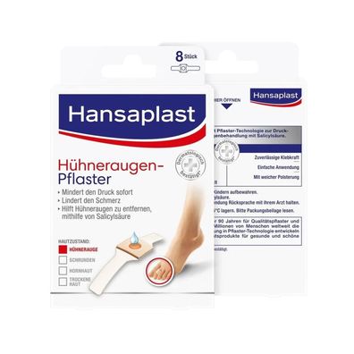 Hansaplast Hühneraugen-Pflaster, 40% Salicylsäure | Packung (8 Stück)