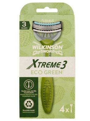 Wilkinson Xtreme3 Eco Green Rasierer, 4 Stk. - Umweltfreundliche Rasur