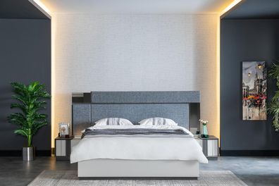 Luxus Hotel Schlafzimmer Möbel Bett mit 2x Nachttischen 3tlg. Set Komplett