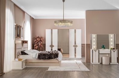 Kleiderschrank Holz Schlafzimmer Modern Luxus Schränke Beige Schrank