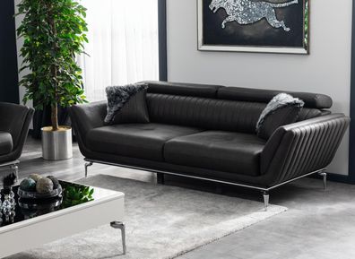 Dreisitzer Couch Schwarze Sofa Couchen Möbel Polster Möbel Dreisitzer