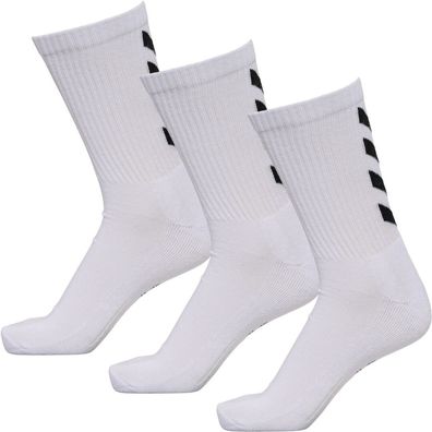 HUMMEL Fundamental Socken 3er Pack (3 Paar Socken!) Weiß NEU